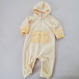 Vintage Yellow Fleece Hooded Bodysuit 9-12 months